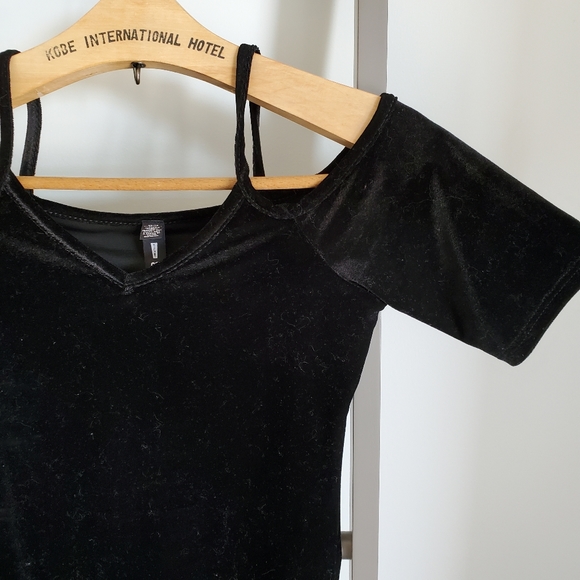 Design Lab Lord+Taylor Velour Bodycon Black XS - Picture 2 of 8